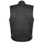 USA Leather 1205 Men’s Black ‘Combat Style’ Motorcycle Biker Leather Vest - Image 5