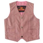 Hot Leathers VSK1003 Girls – Kids Pink Leather Toddler Biker Vest