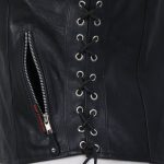 Hot Leathers VSL1009 Ladies Black Lambskin Vest with Grommet Accents - Image 6