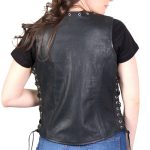Hot Leathers VSL1009 Ladies Black Lambskin Vest with Grommet Accents - Image 2
