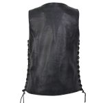 Hot Leathers VSL1010 Ladies Black Lambskin Side Lace Vest - Image 2
