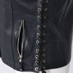 Hot Leathers VSL1010 Ladies Black Lambskin Side Lace Vest - Image 4