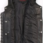 Hot Leathers VSL1010 Ladies Black Lambskin Side Lace Vest - Image 5