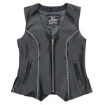 Hot Leathers VSL1016 Ladies ‘Rhinestone’ Black Leather MC Vest - Image 9