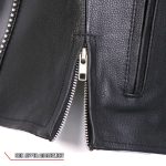 Hot Leathers VSL1016 Ladies ‘Rhinestone’ Black Leather MC Vest - Image 6