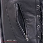 Hot Leathers VSL1017 Ladies ‘Sugar Skull’ Lined Black Leather MC Vest - Image 5