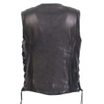 Hot Leathers VSL1019 Ladies ‘Red Rose’ Lined Black Leather MC Vest - Image 3