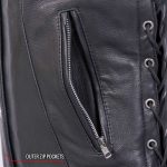 Hot Leathers VSL1019 Ladies ‘Red Rose’ Lined Black Leather MC Vest - Image 5