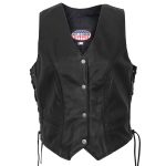 Hot Leathers VSL5001 USA Made Women’s Black Braided Leather Vest