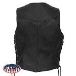 Hot Leathers VSL5001 USA Made Women’s Black Braided Leather Vest - Image 2