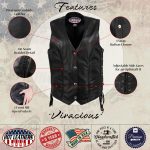 Hot Leathers VSL5001 USA Made Women’s ‘Vivacious’ Black Braided Motorcycle Leather Vest - Image 2