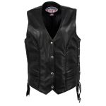 Hot Leathers VSL5001 USA Made Women’s ‘Vivacious’ Black Braided Motorcycle Leather Vest - Image 8