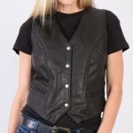Hot Leathers VSL5001 USA Made Women’s Black Braided Leather Vest - Image 3