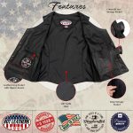 Hot Leathers VSL5002 USA Made Women’s ‘Kitten’ Black Leather Motorcycle Vest with Side Laces - Image 4