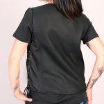 Hot Leathers VSL5002 USA Made Women’s Black Leather MC Vest with Side Laces - Image 4
