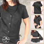 Hot Leathers VSL5002 USA Made Women’s ‘Kitten’ Black Leather Motorcycle Vest with Side Laces - Image 6