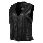 Hot Leathers VSL5003 USA Made Women’s ‘Speed Queen’ Black Leather Vest with Front Zipper - Image 8