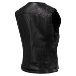 Hot Leathers VSL5003 USA Made Women’s ‘Speed Queen’ Black Leather Vest with Front Zipper - Image 9