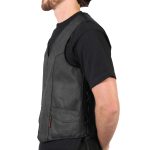 Hot Leathers VSM1015 Men’s Black Heavyweight Leather Vest with Side Laces - Image 2