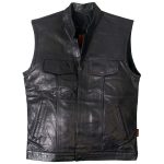 Hot Leathers VSM1018 Men’s Black ’10 Pocket’ Cowhide Leather Vest - Image 4