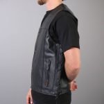 Hot Leathers VSM1023 Men’s Black ‘Conceal and Carry Leather Vest - Image 2