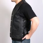Hot Leathers VSM1030 Men’s Black ‘Conceal and Carry’ Leather Vest - Image 2