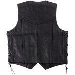 Hot Leathers VSM1033 Men’s Black ‘Classic Side Lace’ Leather Vest - Image 2