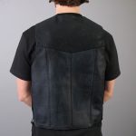 Hot Leathers VSM1033 Men’s Black ‘Classic Side Lace’ Leather Vest - Image 4