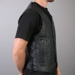 Hot Leathers VSM1034 Men’s Black ’10 Pocket’ Cowhide Leather Vest - Image 2