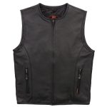 Hot Leathers VSM1036 Men’s Black ‘Conceal and Carry’ Motorcycle Club Style Leather Zip Vest - Image 7