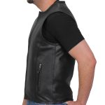 Hot Leathers VSM1036 Men’s Black ‘Conceal and Carry’ Motorcycle Club Style Leather Zip Vest - Image 6