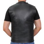 Hot Leathers VSM1036 Men’s Black ‘Conceal and Carry’ Motorcycle Club Style Leather Zip Vest - Image 2