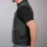 Hot Leathers VSM1037 Men’s Black ‘Zipper Pockets’ Concealed and Carry Leather Vest - Image 4