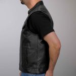 Hot Leathers VSM1039 Men’s Black ‘Conceal and Carry’ Club Leather Vest - Image 3