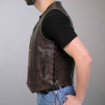 Hot Leathers VSM1040 Men’s Retro Brown ‘Side Lace’ Club Leather Vest - Image 3