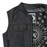 Hot Leathers VSM1049 Men’s Black Paisley Conceal and Carry Motorcycle Club Style Leather Vest - Image 2