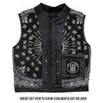 Hot Leathers VSM1049 Men’s Black Paisley Conceal and Carry Motorcycle Club Style Leather Vest - Image 15