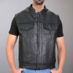 Hot Leathers VSM1049 Men’s Black Paisley Conceal and Carry Motorcycle Club Style Leather Vest - Image 4