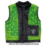 Hot Leathers VSM1050 Men’s Black Paisley Green Conceal and Carry Leather Vest - Image 8