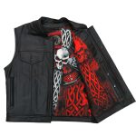 Hot Leathers VSM1051 Men’s Black Celtic Cross Conceal and Carry Leather Vest - Image 13