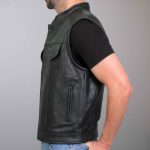 Hot Leathers VSM1051 Men’s Black Celtic Cross Conceal and Carry Leather Vest - Image 5