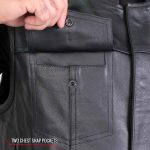 Hot Leathers VSM1051 Men’s Black Celtic Cross Conceal and Carry Leather Vest - Image 12