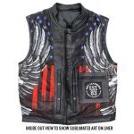 Hot Leathers VSM1052 Men’s Black Patriotic Conceal and Carry Leather Vest - Image 4
