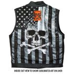 Hot Leathers VSM1054 Men’s Black Skull Flag Conceal and Carry Leather Vest - Image 7