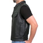 Hot Leathers VSM1050 Men’s Black Paisley Green Conceal and Carry Leather Vest - Image 11