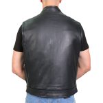Hot Leathers VSM1050 Men’s Black Paisley Green Conceal and Carry Leather Vest - Image 4
