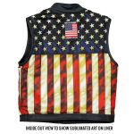 Hot Leathers VSM1056 Men’s Black Vintage USA Flag Conceal and Carry Leather Vest - Image 5