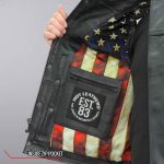 Hot Leathers VSM1056 Men’s Black Vintage USA Flag Conceal and Carry Leather Vest - Image 7