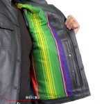 Hot Leathers VSM1057 Men’s Black Mexican Blanket Conceal and Carry Leather Vest - Image 6
