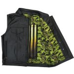 Hot Leathers VSM1058 Men’s Black Camo Flag Conceal and Carry Leather Vest - Image 13